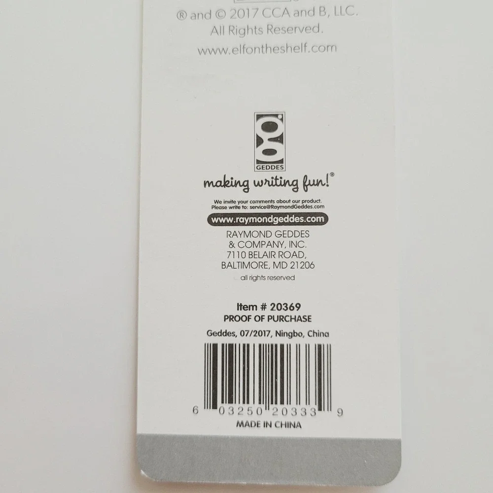 Elf on Shelf 2017 Bookmark, Be Jolly Christmas Tradition, Raymond Geddes # 20369